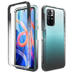 Funda Silicona Carcasa Ultrafina Transparente Goma Frontal y Trasera 360 Grados Gradiente para Xiaomi Poco M4 Pro 5G Gris Oscuro