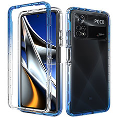 Funda Silicona Carcasa Ultrafina Transparente Goma Frontal y Trasera 360 Grados Gradiente para Xiaomi Poco X4 Pro 5G Azul