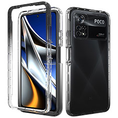 Funda Silicona Carcasa Ultrafina Transparente Goma Frontal y Trasera 360 Grados Gradiente para Xiaomi Poco X4 Pro 5G Gris Oscuro