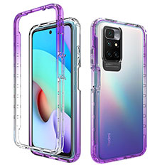 Funda Silicona Carcasa Ultrafina Transparente Goma Frontal y Trasera 360 Grados Gradiente para Xiaomi Redmi 10 (2022) Morado