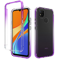 Funda Silicona Carcasa Ultrafina Transparente Goma Frontal y Trasera 360 Grados Gradiente para Xiaomi Redmi 9 Activ Morado