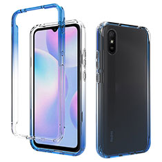 Funda Silicona Carcasa Ultrafina Transparente Goma Frontal y Trasera 360 Grados Gradiente para Xiaomi Redmi 9A Azul