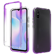 Funda Silicona Carcasa Ultrafina Transparente Goma Frontal y Trasera 360 Grados Gradiente para Xiaomi Redmi 9i Morado