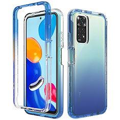 Funda Silicona Carcasa Ultrafina Transparente Goma Frontal y Trasera 360 Grados Gradiente para Xiaomi Redmi Note 11 Pro 4G Azul