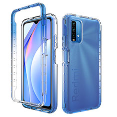 Funda Silicona Carcasa Ultrafina Transparente Goma Frontal y Trasera 360 Grados Gradiente para Xiaomi Redmi Note 9 4G Azul