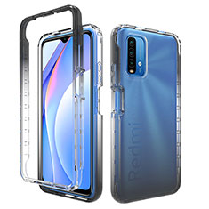 Funda Silicona Carcasa Ultrafina Transparente Goma Frontal y Trasera 360 Grados Gradiente para Xiaomi Redmi Note 9 4G Gris Oscuro