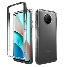 Funda Silicona Carcasa Ultrafina Transparente Goma Frontal y Trasera 360 Grados Gradiente para Xiaomi Redmi Note 9 5G Gris Oscuro