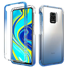 Funda Silicona Carcasa Ultrafina Transparente Goma Frontal y Trasera 360 Grados Gradiente para Xiaomi Redmi Note 9S Azul