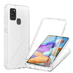 Funda Silicona Carcasa Ultrafina Transparente Goma Frontal y Trasera 360 Grados Gradiente YB1 para Samsung Galaxy A21s Claro