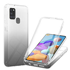 Funda Silicona Carcasa Ultrafina Transparente Goma Frontal y Trasera 360 Grados Gradiente YB1 para Samsung Galaxy A21s Negro