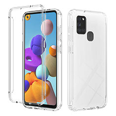 Funda Silicona Carcasa Ultrafina Transparente Goma Frontal y Trasera 360 Grados Gradiente YB2 para Samsung Galaxy A21s Claro