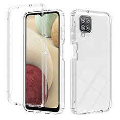 Funda Silicona Carcasa Ultrafina Transparente Goma Frontal y Trasera 360 Grados Gradiente YB2 para Samsung Galaxy F12 Claro