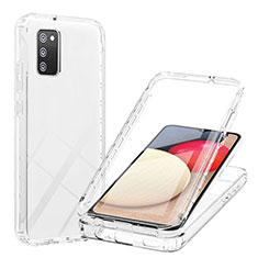 Funda Silicona Carcasa Ultrafina Transparente Goma Frontal y Trasera 360 Grados Gradiente ZJ1 para Samsung Galaxy A02s Claro