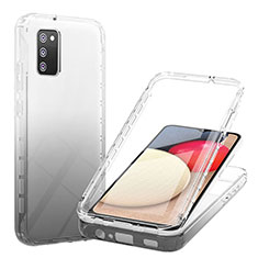 Funda Silicona Carcasa Ultrafina Transparente Goma Frontal y Trasera 360 Grados Gradiente ZJ1 para Samsung Galaxy A02s Negro