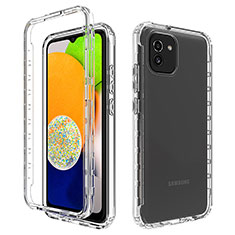 Funda Silicona Carcasa Ultrafina Transparente Goma Frontal y Trasera 360 Grados Gradiente ZJ1 para Samsung Galaxy A03 Claro