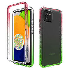 Funda Silicona Carcasa Ultrafina Transparente Goma Frontal y Trasera 360 Grados Gradiente ZJ1 para Samsung Galaxy A03 Multicolor