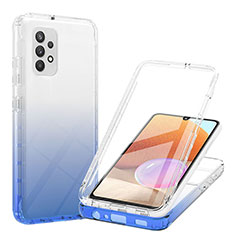 Funda Silicona Carcasa Ultrafina Transparente Goma Frontal y Trasera 360 Grados Gradiente ZJ1 para Samsung Galaxy A32 4G Azul