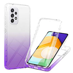 Funda Silicona Carcasa Ultrafina Transparente Goma Frontal y Trasera 360 Grados Gradiente ZJ1 para Samsung Galaxy A52 4G Morado