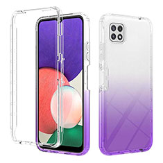 Funda Silicona Carcasa Ultrafina Transparente Goma Frontal y Trasera 360 Grados Gradiente ZJ2 para Samsung Galaxy A22s 5G Morado