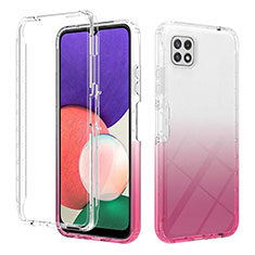 Funda Silicona Carcasa Ultrafina Transparente Goma Frontal y Trasera 360 Grados Gradiente ZJ2 para Samsung Galaxy A22s 5G Rosa