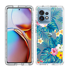 Funda Silicona Carcasa Ultrafina Transparente Goma Frontal y Trasera 360 Grados JX1 para Motorola Moto Edge 40 Pro 5G Cian