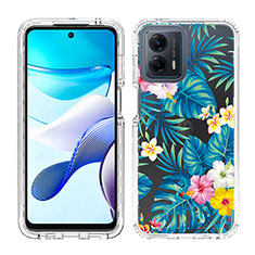 Funda Silicona Carcasa Ultrafina Transparente Goma Frontal y Trasera 360 Grados JX1 para Motorola Moto G 5G (2023) Cian