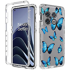 Funda Silicona Carcasa Ultrafina Transparente Goma Frontal y Trasera 360 Grados JX1 para OnePlus 10 Pro 5G Azul