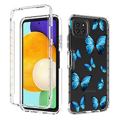 Funda Silicona Carcasa Ultrafina Transparente Goma Frontal y Trasera 360 Grados JX1 para Samsung Galaxy A22s 5G Azul