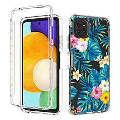 Funda Silicona Carcasa Ultrafina Transparente Goma Frontal y Trasera 360 Grados JX1 para Samsung Galaxy F42 5G Azul Cielo