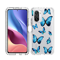 Funda Silicona Carcasa Ultrafina Transparente Goma Frontal y Trasera 360 Grados JX1 para Xiaomi Redmi K40 5G Azul