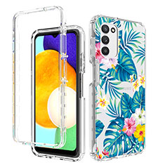 Funda Silicona Carcasa Ultrafina Transparente Goma Frontal y Trasera 360 Grados JX3 para Samsung Galaxy A03s Azul Cielo