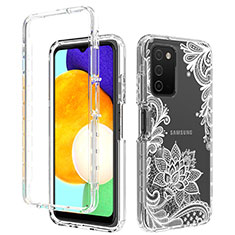 Funda Silicona Carcasa Ultrafina Transparente Goma Frontal y Trasera 360 Grados JX4 para Samsung Galaxy A03s Blanco