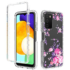 Funda Silicona Carcasa Ultrafina Transparente Goma Frontal y Trasera 360 Grados JX4 para Samsung Galaxy A03s Rosa