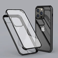 Funda Silicona Carcasa Ultrafina Transparente Goma Frontal y Trasera 360 Grados LK1 para Apple iPhone 14 Pro Negro