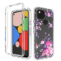 Funda Silicona Carcasa Ultrafina Transparente Goma Frontal y Trasera 360 Grados para Google Pixel 4a Rosa