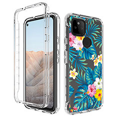 Funda Silicona Carcasa Ultrafina Transparente Goma Frontal y Trasera 360 Grados para Google Pixel 5a 5G Azul Cielo