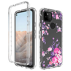 Funda Silicona Carcasa Ultrafina Transparente Goma Frontal y Trasera 360 Grados para Google Pixel 5a 5G Rosa