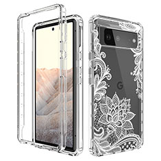 Funda Silicona Carcasa Ultrafina Transparente Goma Frontal y Trasera 360 Grados para Google Pixel 6 5G Blanco