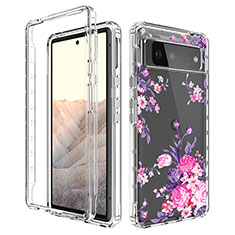 Funda Silicona Carcasa Ultrafina Transparente Goma Frontal y Trasera 360 Grados para Google Pixel 6 5G Rosa