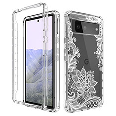 Funda Silicona Carcasa Ultrafina Transparente Goma Frontal y Trasera 360 Grados para Google Pixel 6 Pro 5G Blanco