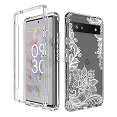 Funda Silicona Carcasa Ultrafina Transparente Goma Frontal y Trasera 360 Grados para Google Pixel 6a 5G Blanco