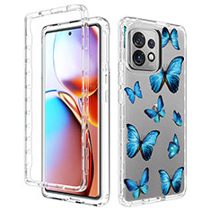 Funda Silicona Carcasa Ultrafina Transparente Goma Frontal y Trasera 360 Grados para Motorola Moto Edge 40 Pro 5G Azul