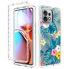 Funda Silicona Carcasa Ultrafina Transparente Goma Frontal y Trasera 360 Grados para Motorola Moto Edge 40 Pro 5G Cian