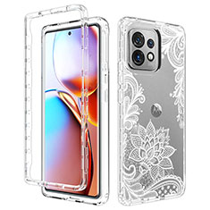 Funda Silicona Carcasa Ultrafina Transparente Goma Frontal y Trasera 360 Grados para Motorola Moto Edge Plus (2023) 5G Blanco