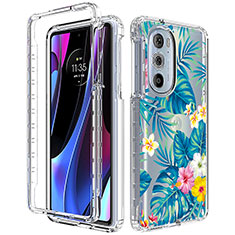 Funda Silicona Carcasa Ultrafina Transparente Goma Frontal y Trasera 360 Grados para Motorola Moto Edge X30 5G Cian