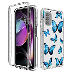 Funda Silicona Carcasa Ultrafina Transparente Goma Frontal y Trasera 360 Grados para Motorola Moto G 5G (2022) Azul