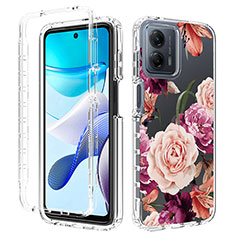 Funda Silicona Carcasa Ultrafina Transparente Goma Frontal y Trasera 360 Grados para Motorola Moto G 5G (2023) Purpura Claro