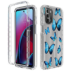 Funda Silicona Carcasa Ultrafina Transparente Goma Frontal y Trasera 360 Grados para Motorola Moto G Stylus (2022) 4G Azul