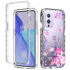 Funda Silicona Carcasa Ultrafina Transparente Goma Frontal y Trasera 360 Grados para OnePlus 9 5G Rosa