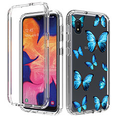 Funda Silicona Carcasa Ultrafina Transparente Goma Frontal y Trasera 360 Grados para Samsung Galaxy A10e Azul